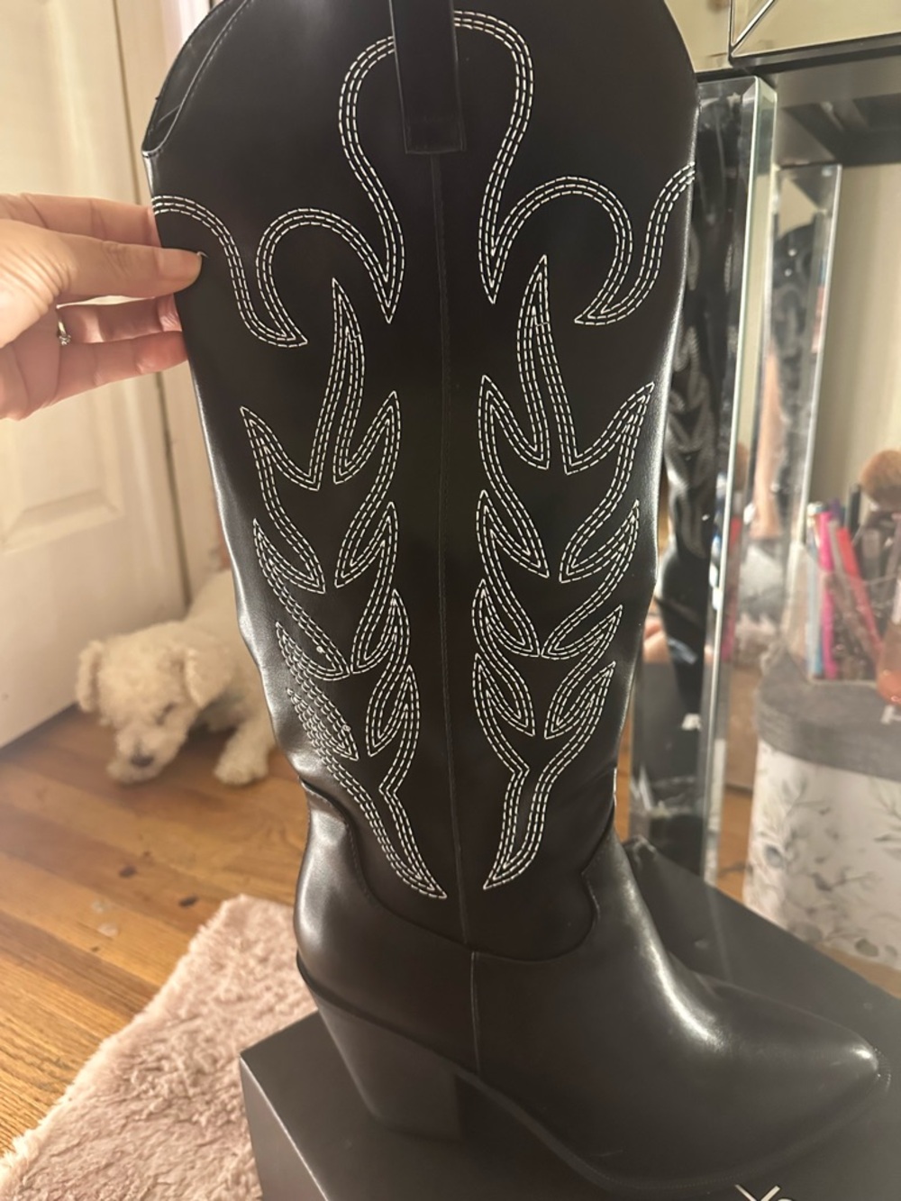 Women’s Black Western Stitch Knee-High Boot